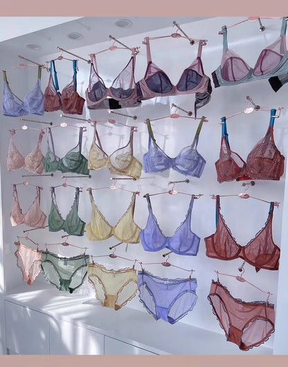 Women Summer Lingerie Set Push Up Bra Comfort Lift Seamless Push Up Bra for Women Full Cup No Underwire Ultra Thin Bra S-2XL Hot