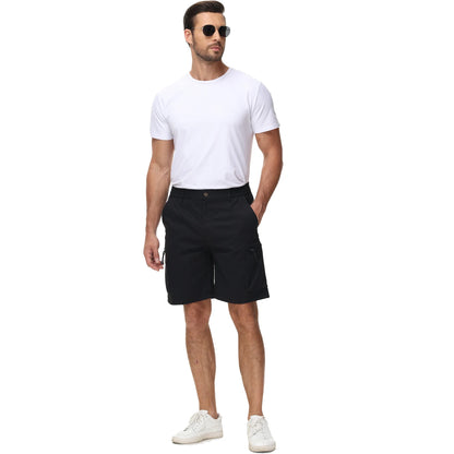 Men's Summer Breathable Cargo Shorts Loose Casual  Elastic Waist Multi-Pocket shorts Suitable for Outdoor Sports And Daily Wear