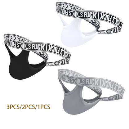 Men's Jockstrap Panties Elastic Low-Rise Comfortable Underpants Breathable Briefs - 3PCS/2PCS/1PCS Options Available