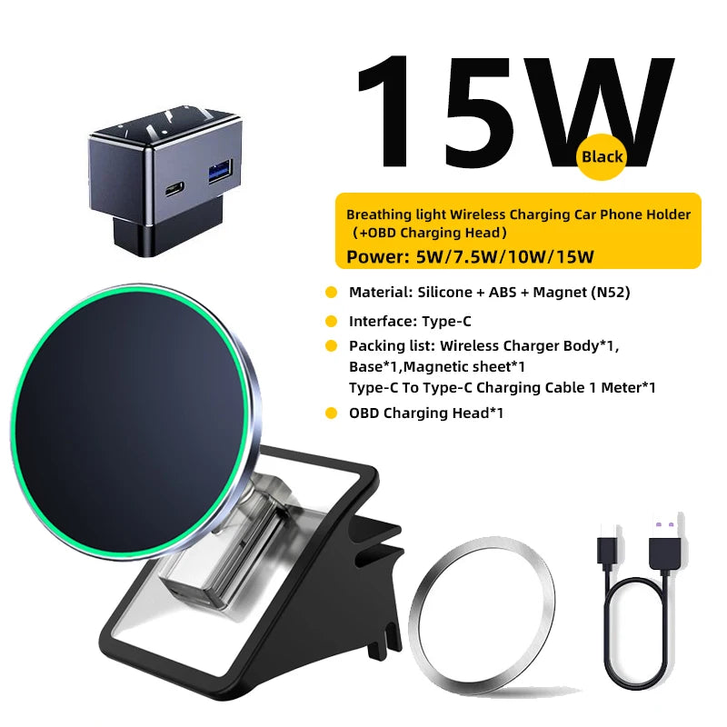 TEEQ Car Phone Holder for Tesla Model Y Juniper Model3 Highland Magnetic Charger Stand Adjustable Extend Mount