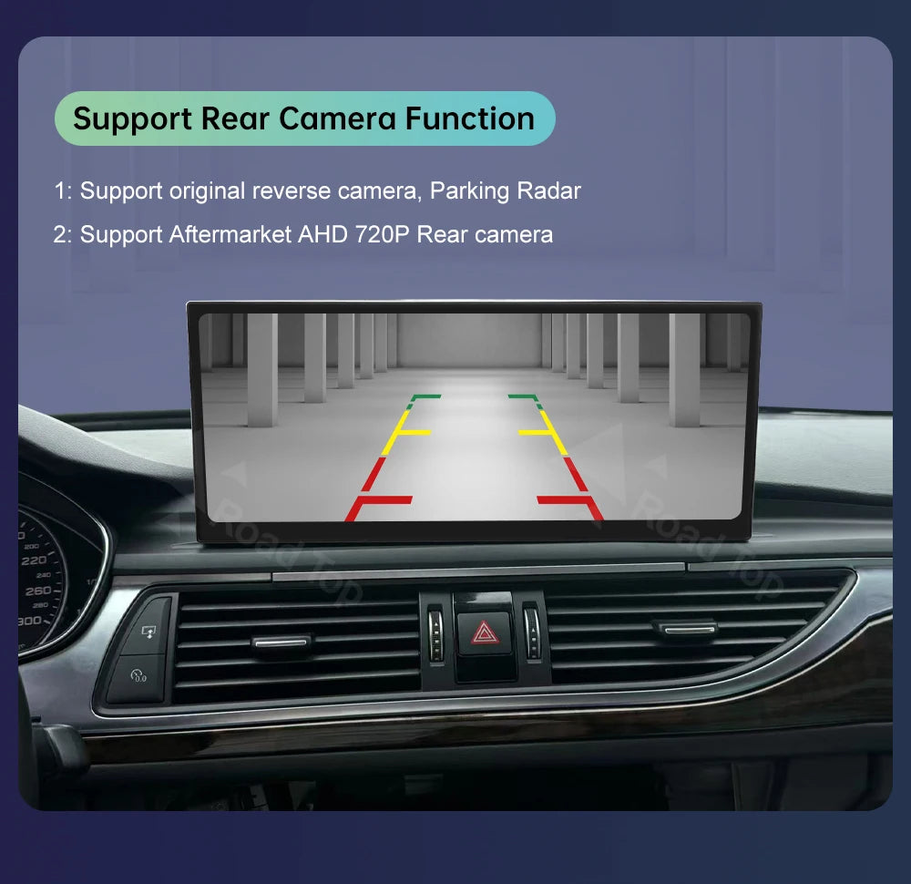 Road Top 12.3" Linux Screen For Audi A6 C6 A7 C7 2011-2018 with Wireless CarPlay Android Auto Airplay Car Radio Player
