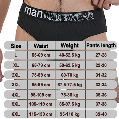 6Pcs Men‘s Large Briefs Mens Comfortable Underpants Man Sexy Gifts Underwear Breathable Triangle Panties Para Hombres 2025 New