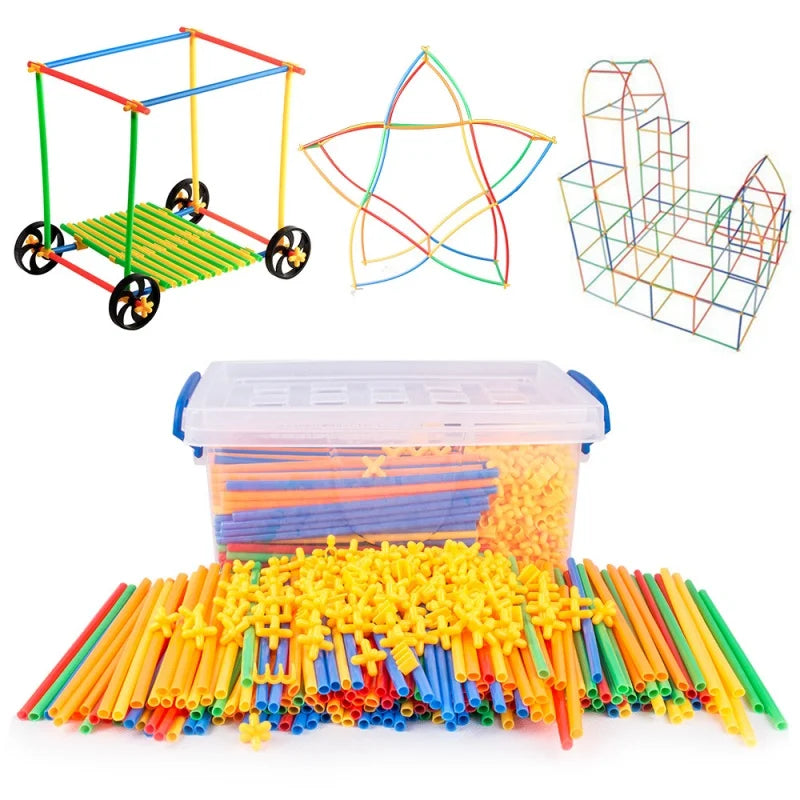 Soft Straw Magic Smart Stick Building Block Construction Puzzle Home School Children'S Toy Construction Puzzle Educational Toys
