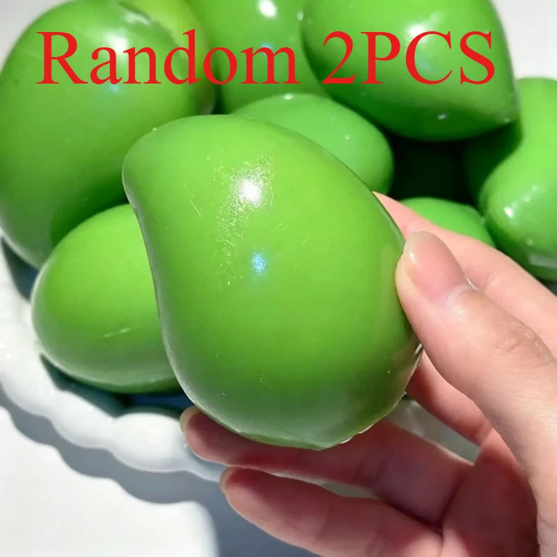 Handmade Crispy Mango Stress Ball Fidget Toy Crunchy Squeeze Ball Round Blocks Filled ASMR Anti Stress Toys for Adults Kids