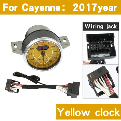 Stopwatch For Porsche Cayenne 958 10-17 Interior Dashboard Central Chrono Clock Compass Time Electronic Meter Clock Accessories