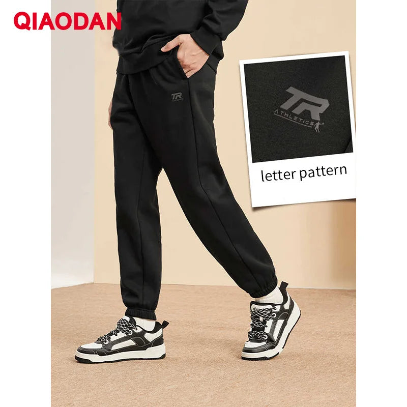 QIAODAN Men Knitted Casual Sweatpants 2026 Spring New Breathable Jogger Sports Pants Cuffed Ankle Training Trousers XKL33241351A
