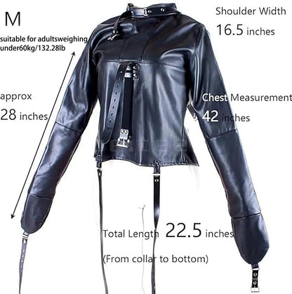 Female Sofe Leather Adjustable Binder Bondage Straitjacket Binding Slave Lockable Coat For Women Erotic Cosplay Adult Sex Toy