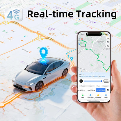 GPS Tracker for Vehicles Real-Time Location Hidden Magnetic Tracking Device for Cars Trip History Geo Fence Global Coverage