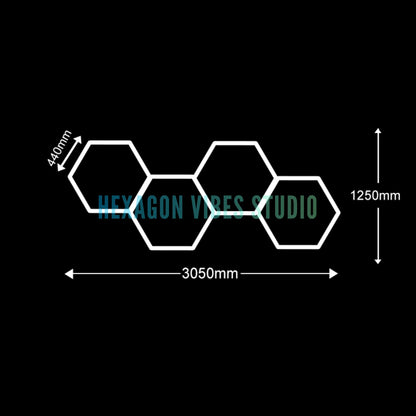 Garage Hexagon LED Light 50000H 6500K Ultra Bright for Home Gym Barbershop Car Detailing Bar Basement Workshop Ceiling Lighting