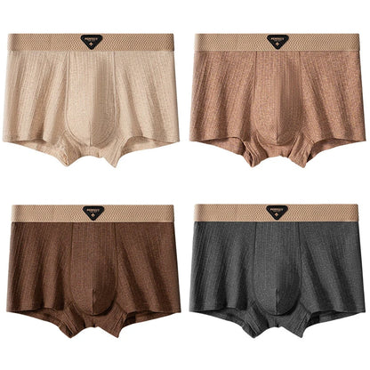 4pcs Pure Cotton Mens Boxer Panties Males Soft Underwears Large Size Summer Comfortable Underpants  Shorts Mans Breathable Brief