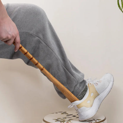 Long Wooden Shoe Horn 75cm No Bending over Scratchy Wooden Scratchy No Need to Ask for Help Home Use Shoe Care Accessories