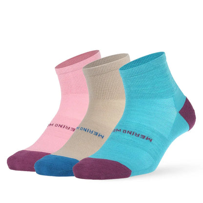 ZEALWOOD Merino Wool Running Socks Men Women No Show/Ankle/Crew Anti-blister Cushion Athletic Socks Ultra-Light Tennis 1/3 Pairs