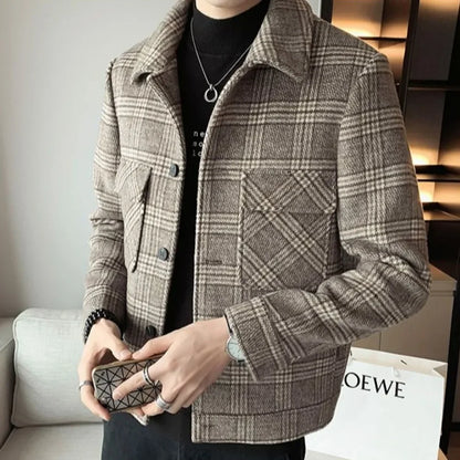 Male Coats Slim Fit High Quality Men's Wool & Blends Jackets Vintage Joker Harajuku Casual Luxury Designer Cheap Clothes Offer