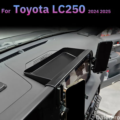 For Toyota Land Cruiser 250 Prado LC250 2024 2025 Double Phone Holder Car Multifunctional Storage Box Magsafe Wireless Charger