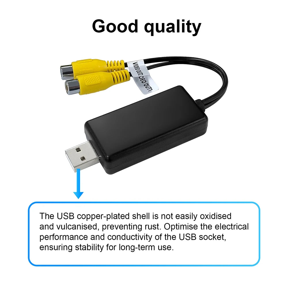 USB To CVBS RCA Video Output Adapter Box Interface Connect to Monitor Display Device For Android Radio Multimedia Player