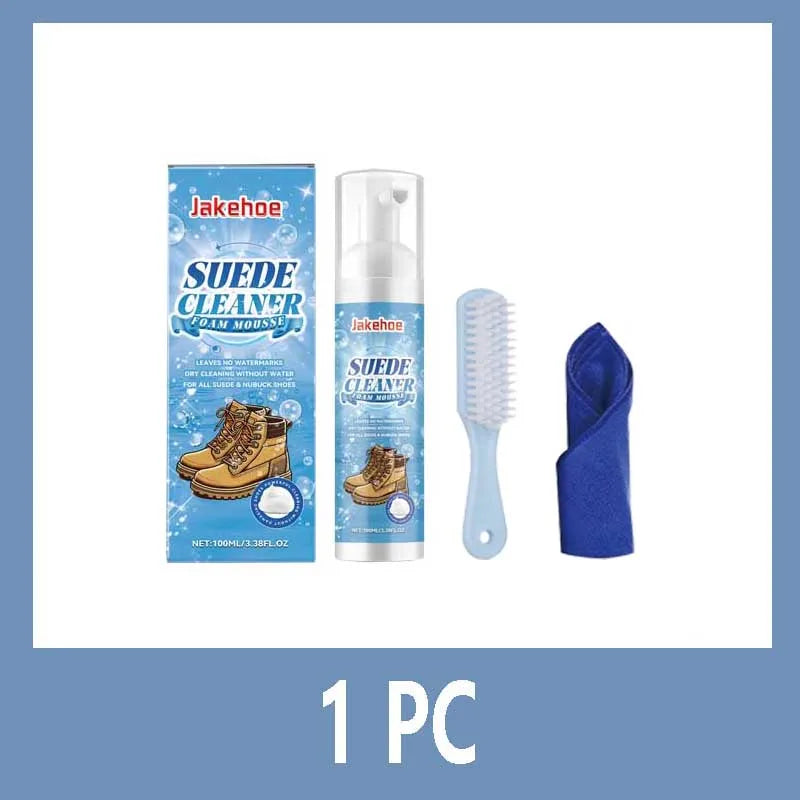 Suede Cleaner Kit - Leather Velvet, Knit Boot & Canvas Cleaner, Removes Stains & Water Marks, Gentle Foam Cleaning, Dries Safely