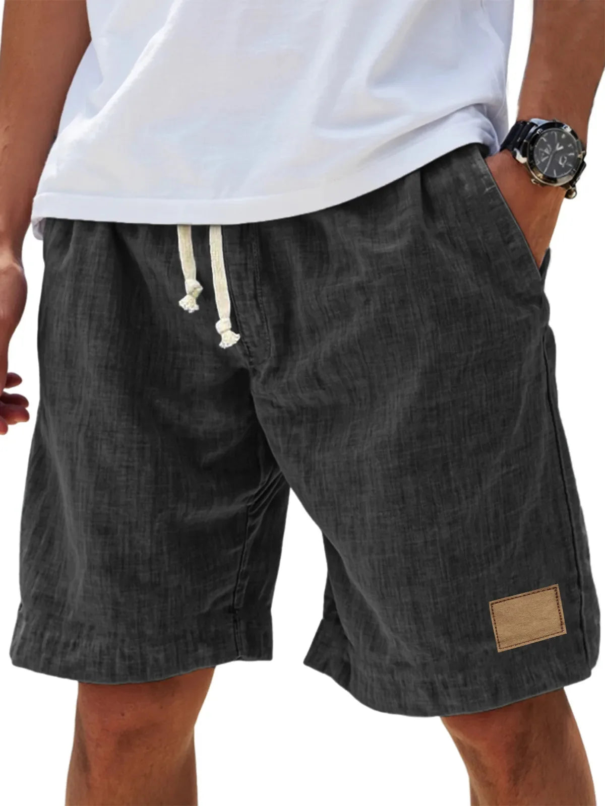 Retro Cotton Linen Shorts for Men Fashion Streetwear Men's Casual Loose Short Pants Roupas Harajuku Linen Shorts Men Clothing
