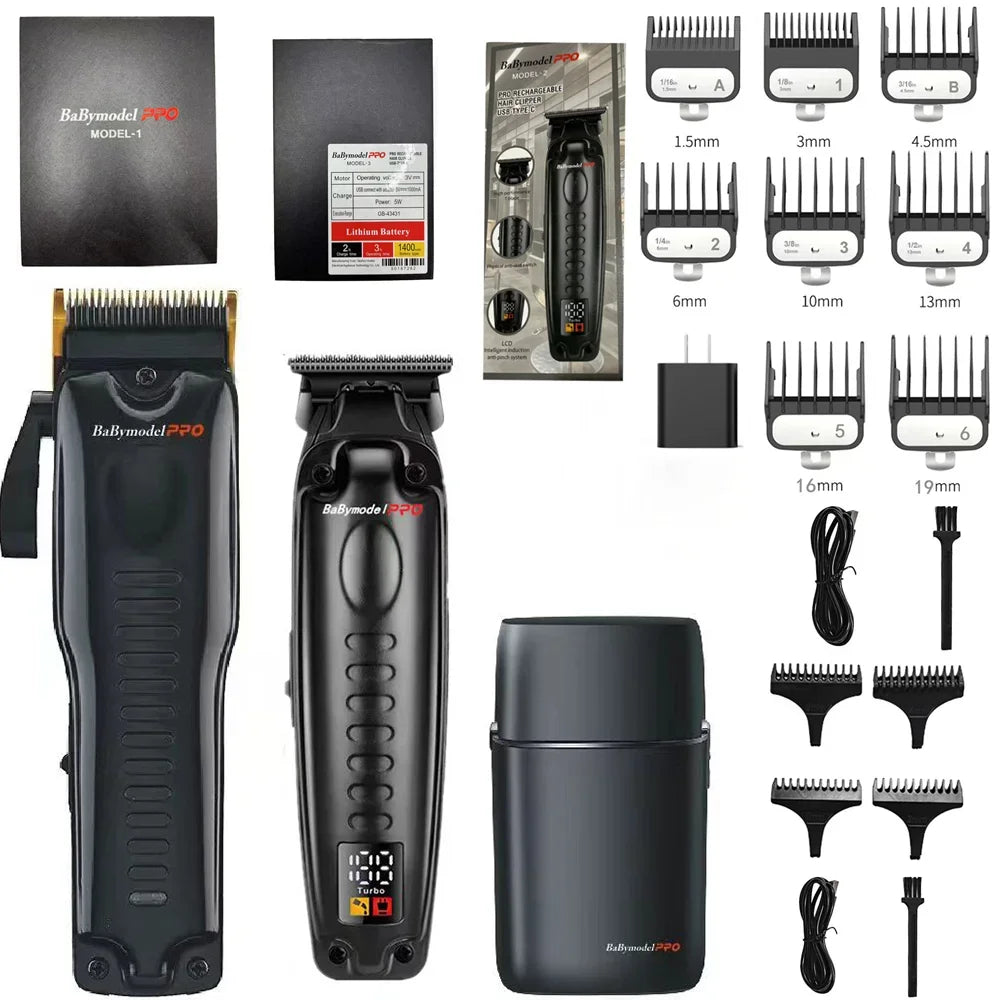 2024 New Babymodel PRO Professional Hair Clipper Trimmer Shaver Set 7500RPM DLC Alloy Blade Professional Hair Trimmer USB Socket