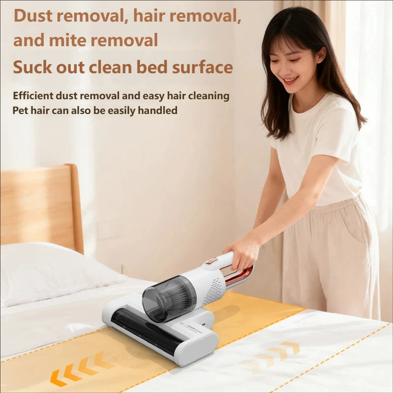 Dust Mite Vacuum Cleaner Powerful Suction High Frequency Tapping Ultraviolet Sterilization for Mattress Bed Mite Removal