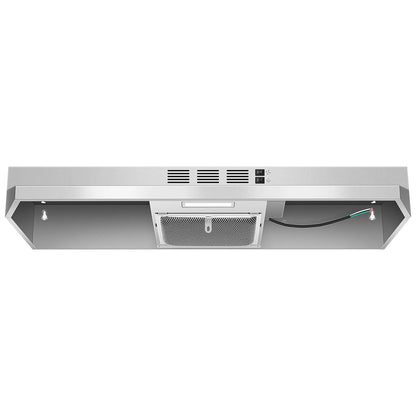 24/30/36" Under Cabinet Range Hood 280CFM Convertible Ducted/Ductless, 2-Speed & LED Light,Stainless Steel,Removable Filter
