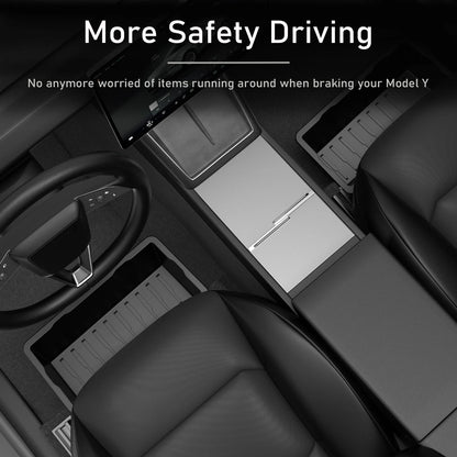 Under Seat Storage Box for Tesla Model Y Juniper Launch 2025 Centrol Console Organizer Travel Accessories Front Rear Seat Tray
