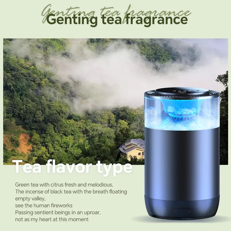 Smart Car Aroma Diffuser Cloud Mist With Sound RGB Light Auto Air Freshener Rechargeable Removing Odors Car Accessories