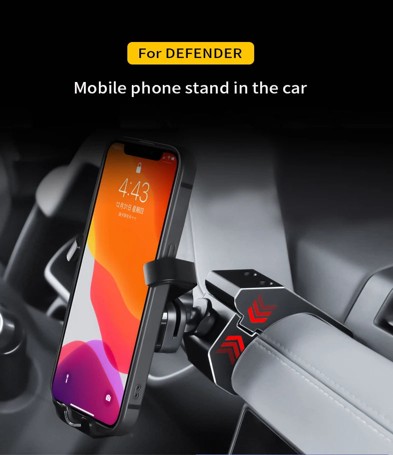 For Land Rove Defender 2020-2023 Adjustable Car Phone Holder Mobile Mount Gravity GPS Rotatable Navigation Bracket Accessories