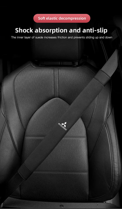 2Pcs Car Seat Belt Cover Shoulder Protector Auto Accessories For Mitsubishi Eclipse Lancer Outlander Pajero Ralliart Star Mirage