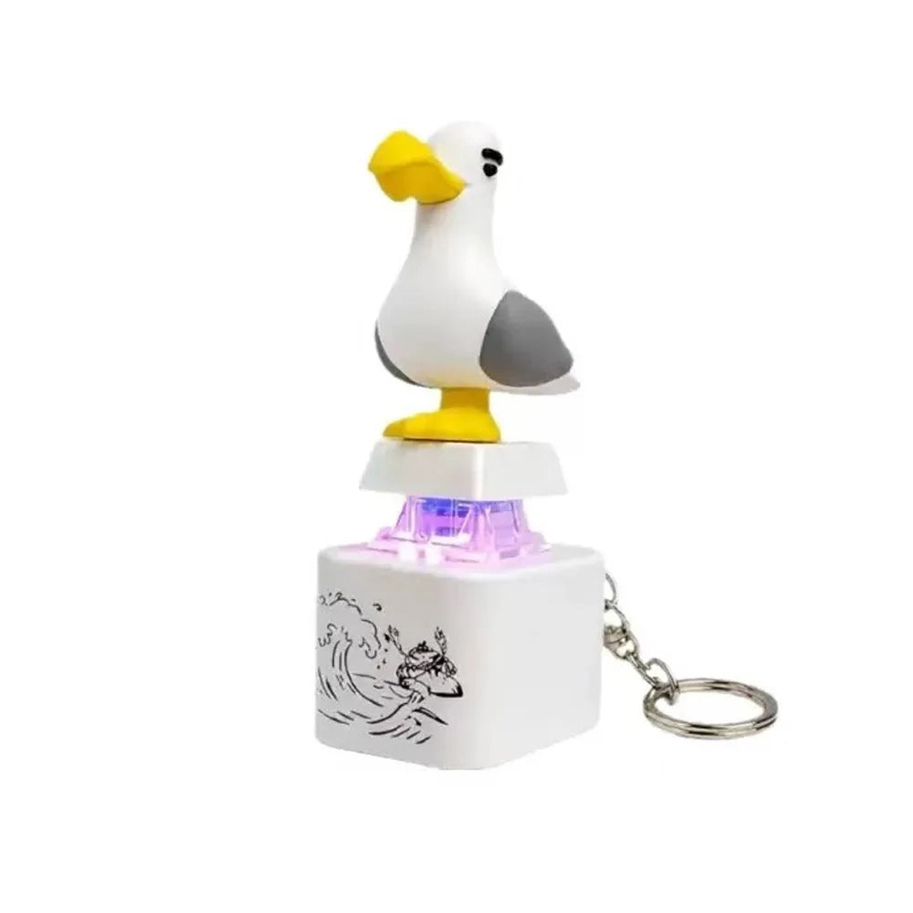 New Mine Bird Voice Keys Luminous Electronic Pendant Keyboard Decompression Sound Little Seagull Creative Keychain USB Model