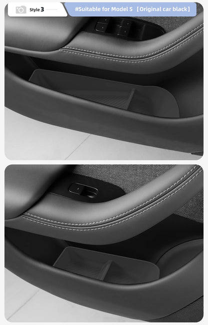 Car Door Side Storage Box  For Tesla Model X S 2023 2024 TPE Gate Slot Anti Dirty Storage Organizer Tidying Car Accessories