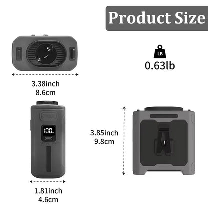 10000mAh Waist Fan with Power Bank 5 Speeds Portable Fan Hands Free Rechargeable Fan Battery Level Display USB Charging Fan