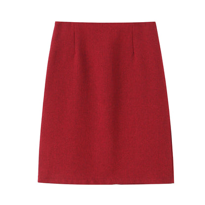 European and American style 2026 spring new women's clothing irregular belt buckle herringbone diagonal suit skirt set