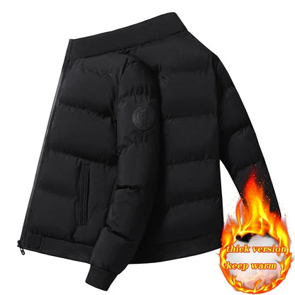 Autumn Winter Stand Collar Padded Jacket Men's Thick Warm Fashion Down Parka Coat Men Business Casual Puffer Jackets Clothing