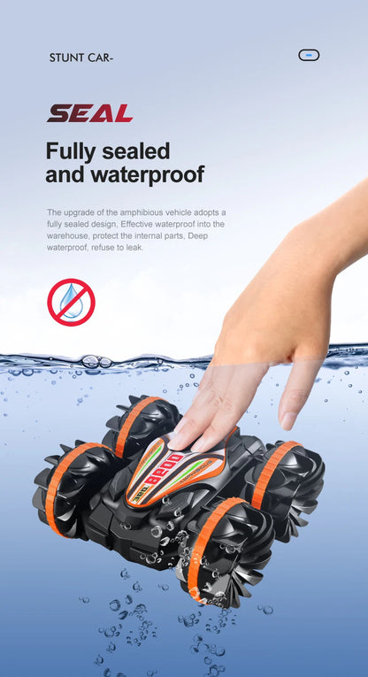 Amphibious RC Car Remote Control Stunt Car Vehicle Double-sided Flip Radio 4WD Drift Off Road Outdoor Toys for Boy Children Gift