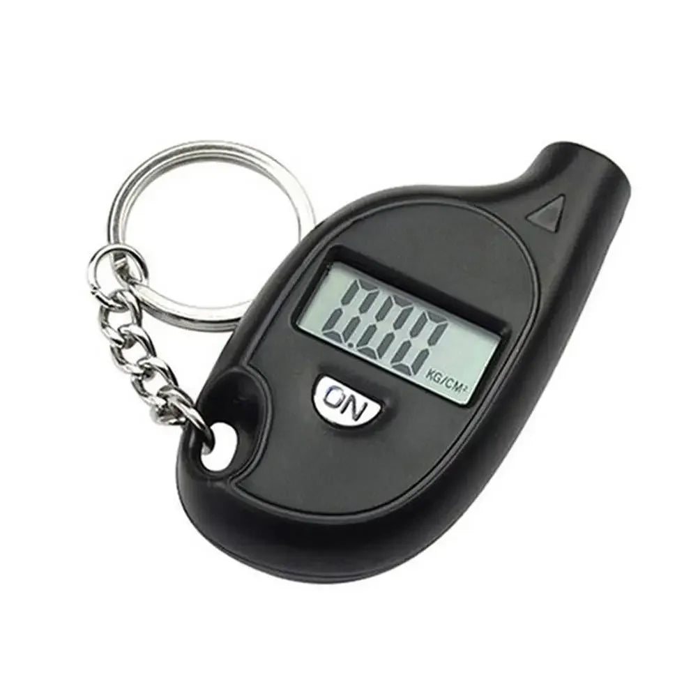 Mini Keychain Style Tire Gauge Digital Lcd Display Car Tire Air Pressure Tester Meter Auto Car Motorcycle Tire Safety Alarm