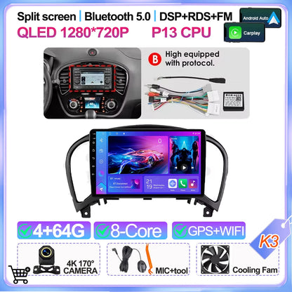 For Nissan Juke Yf15 2010 2011 2012 2013 2014 Carplay Auto 5g+wifi Gps Car Radio Navigation Multimedia Video Player Stereo Bt