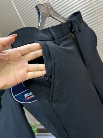 Men's Winter Commuter Casual Goose down Pants Straight Leg Fashionable Urban Style Warmth Business Casual Pure Color
