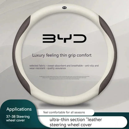 Genuine leather car steering wheel cover suitable for BYD Ato 3 Fa Feng Tang F3 E6 Yuan Song Plus EV F0 Qin Han Dolphin S6