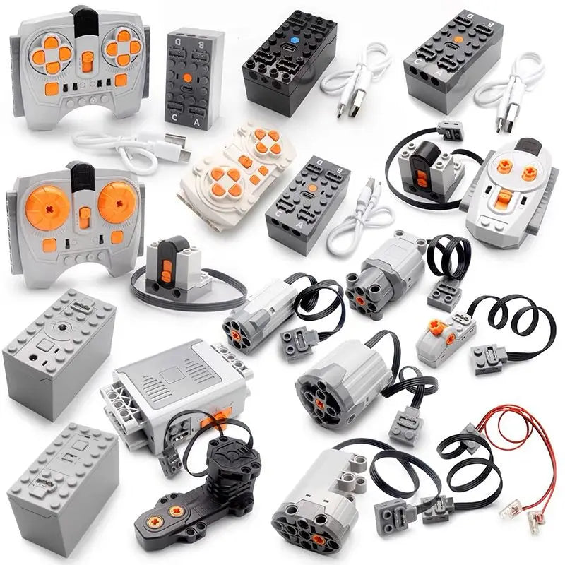 Technical Electronic Building Block MOC Refit Accessories Micro-motor RC Power Functions Parts Creative DIY Car Bricks Kids Toys