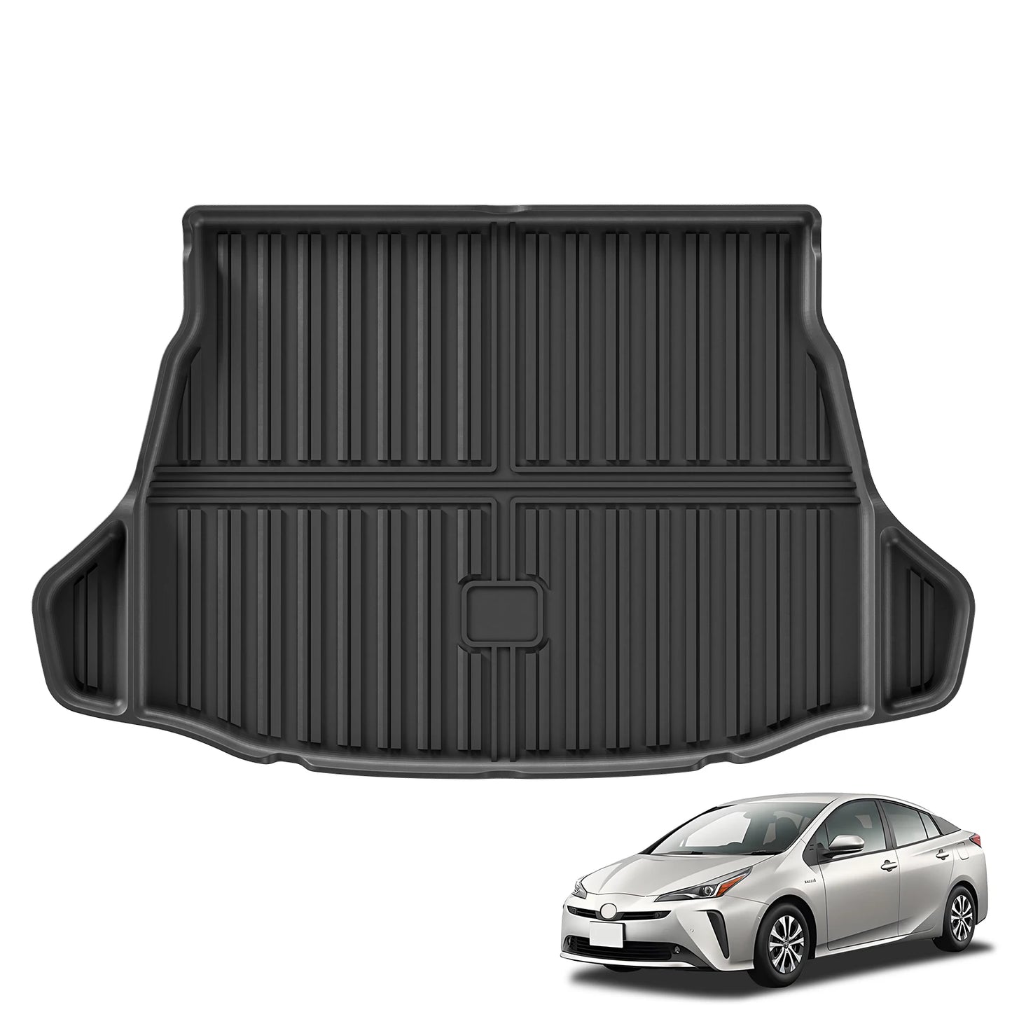 Right Drive for Toyota Prius 50Series (Hybrid Version) 2017-2021 Car Floor Mats Cargo Liner Trunk Pad TPE 3D Accessories BLACK