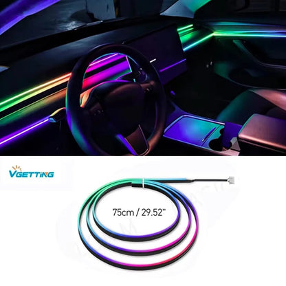 Universal Acrylic LED Ambient Lights Strip Symphony RGB Atmosphere Lamp For Tesla Model 3 Y S X Interior Accessories