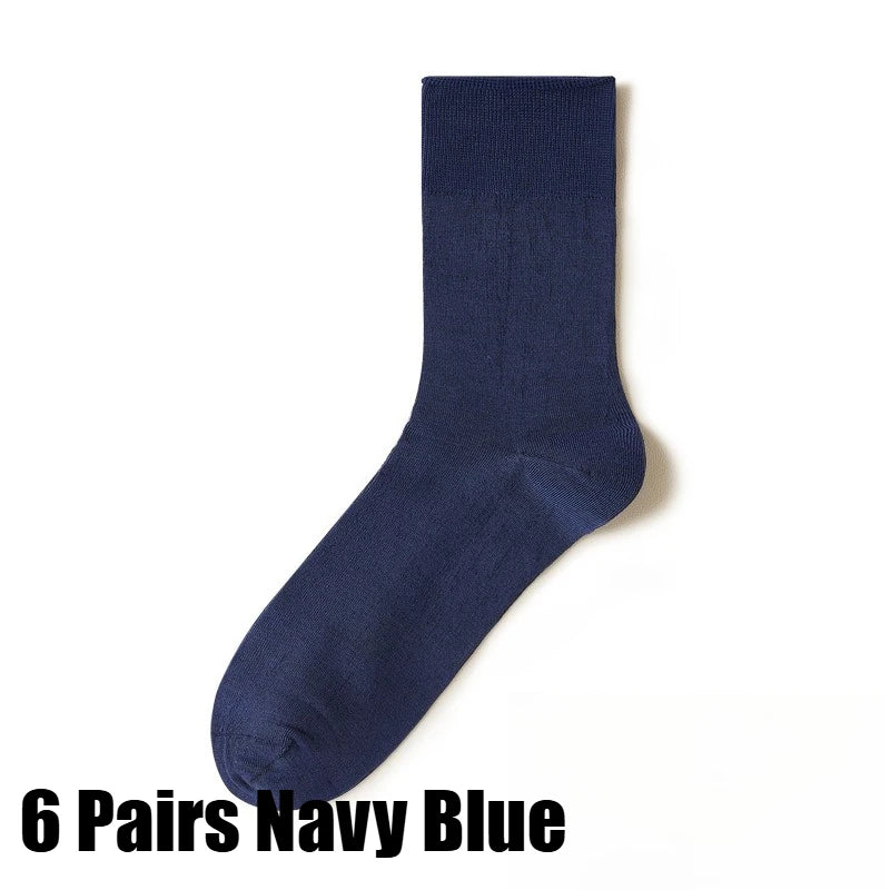 3/6PairsMen's Silk Socks Summer Thin Crew Socks Ultra Thin Antibacterial Deodorant Sweat Wicking Breathable Solid Seamless