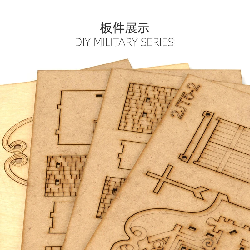 1/72 Scale Western Town Wooden Model Kit DIY Assembly for Display and Scene Building