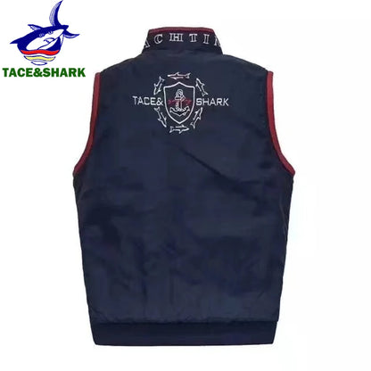 TACE&SHARK Brand Winter Sleeveless Shark Vest Tank Casual Waistcoat Men's Vest Jacket Male Slim Coat Vest Homme Top