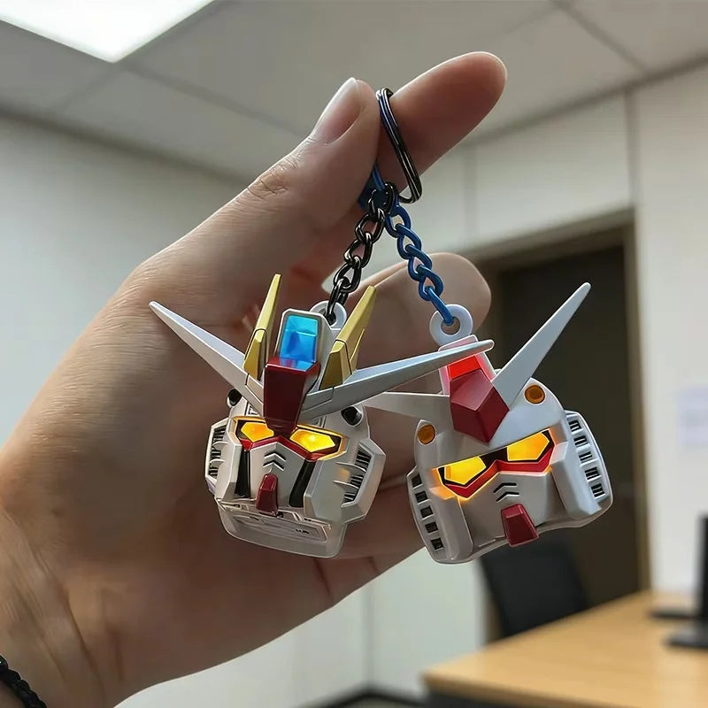 SD Rx-78-2 Luminous Head Keychain Desktop Ornament Backpack Charm Pvc Model Collectible Anime Figure Trendy Toy Gift