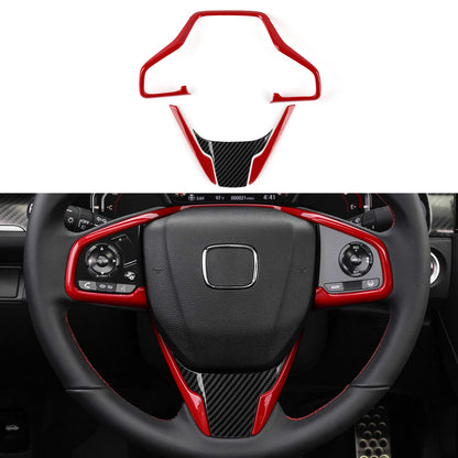 For Honda Civic 10th Gen (2016 -2021) Interior Accessories, Car Center Console Gear Shift Panel , Carbon Fiber ABS Trim Sticker