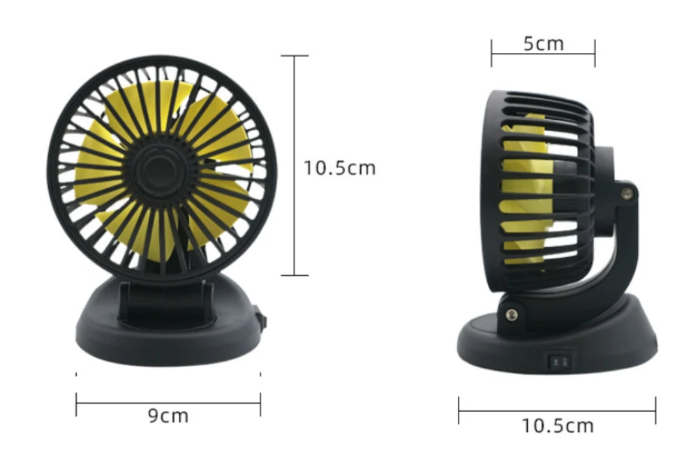 12v Automotive fan Car Fan 24v 360° Adjustable 3 Head Air Fan Low Noise Multifunctional Temporary Parking Card Auto Vehicles fan