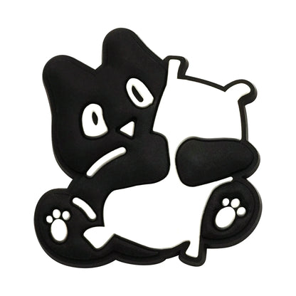 New 1-13pcs Cute Animal Black Cat PVC Garden Shoe Charms Sandal Buckle Boys Girls Cartoon Hole Slipper Accessories DIY Backpack