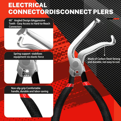 5Pcs Electrical Disconnect Pliers and Cars Terminal Pin Removal Tool Kit, 37960/37980/13120/ Collar Hose Clamp Pliers Set