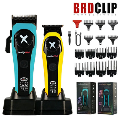 BRDCLIP 619 339 Hair Clippers Cordless Clippers Barber Electric DLC T-Blade Trimmer Portable Detail Trimmer LED Trimmer for Men